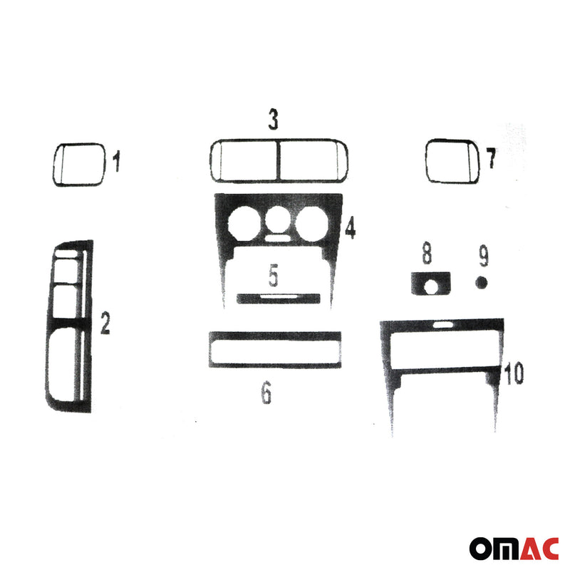 Innenraum Dekor Cockpit für Seat Leon 1998-2005 Aluminium Optik 10tlg