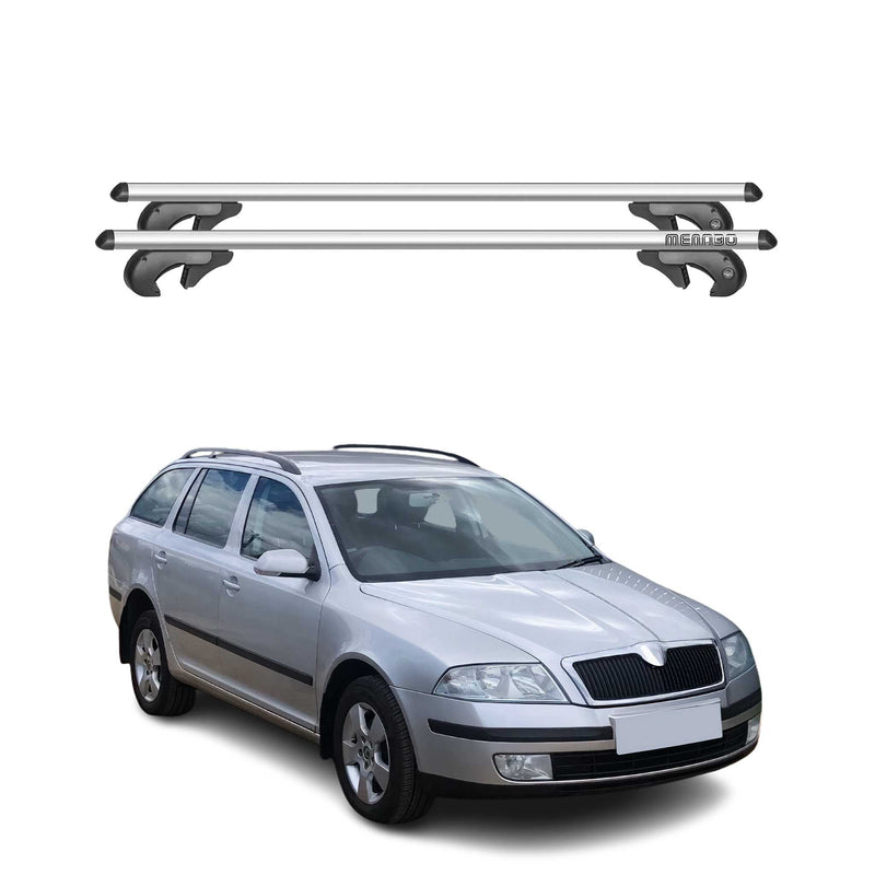 Menabo Dachträger für Skoda Octavia Scout mk2 2007-2013 90kg Alu Silber 2x