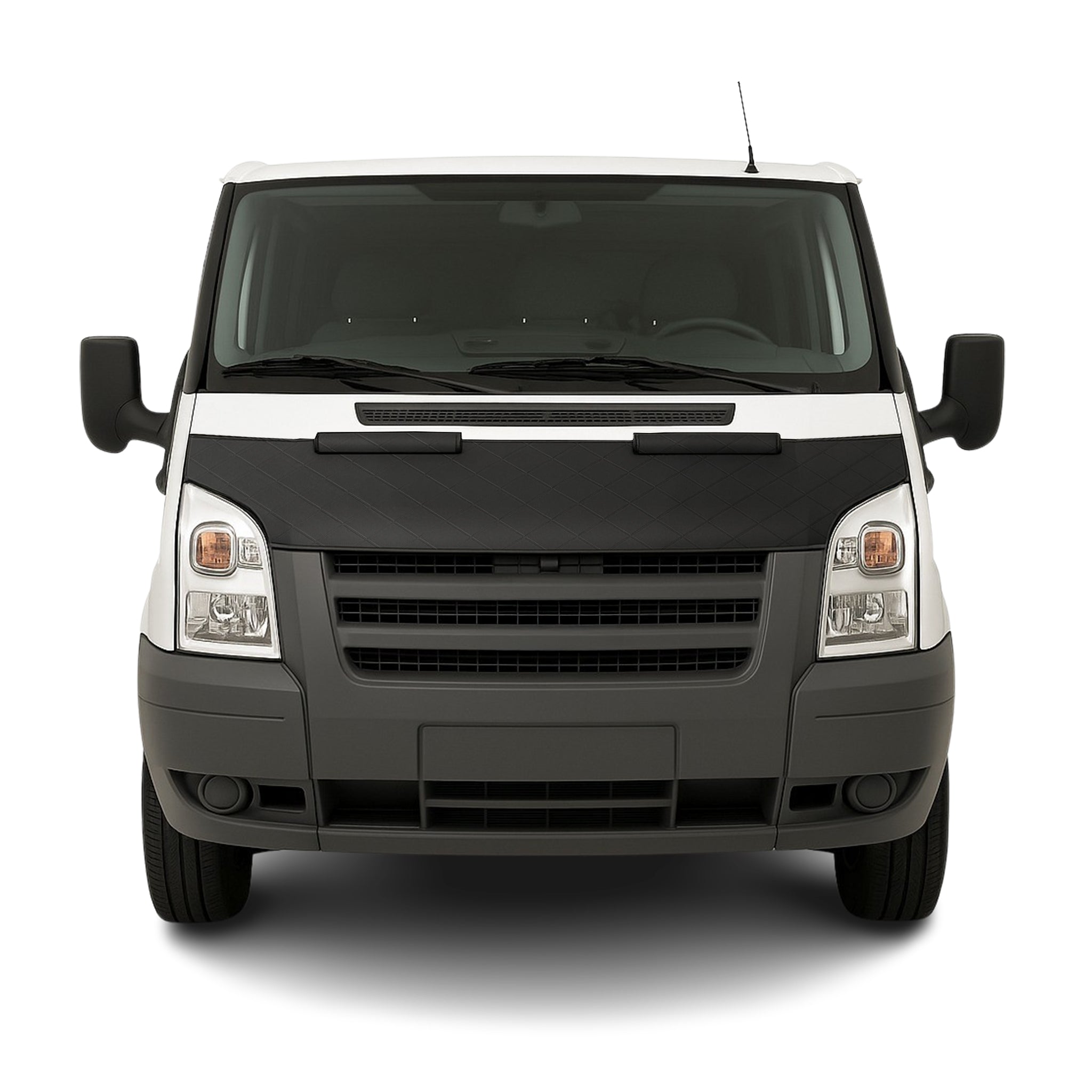 Haubenbra Steinschlagschutz für Ford Transit Pre-Facelift 2000-2006 Schwarz Halb