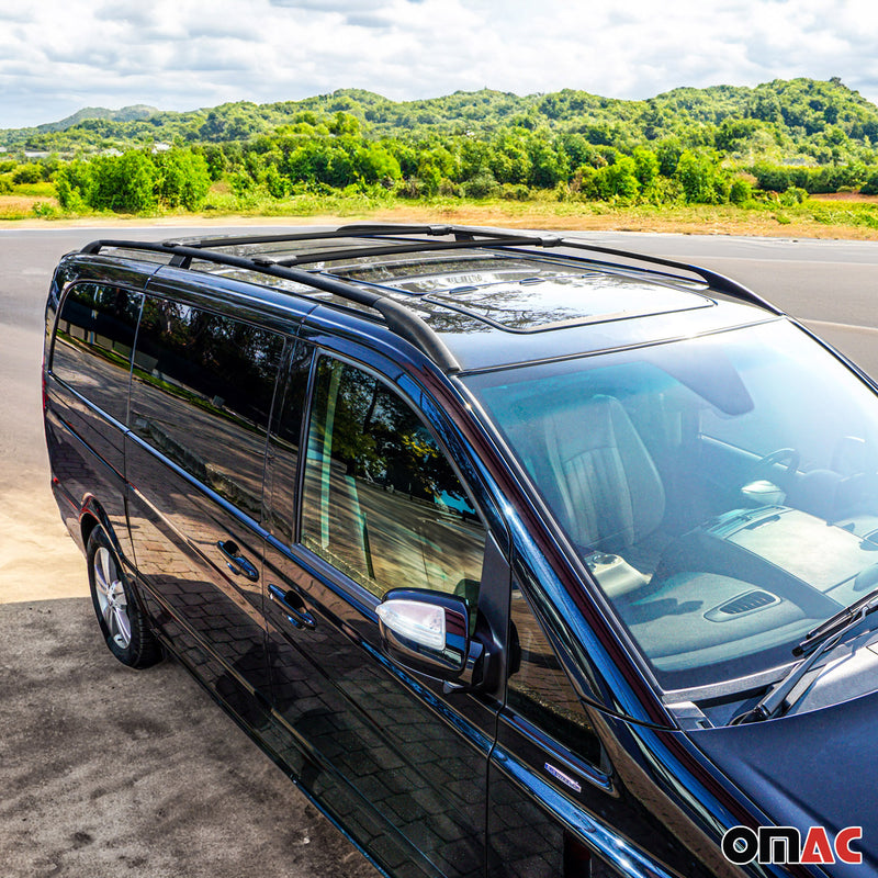 Dachreling + Dachträger SET für VW Caddy 2015-2020 Kurzer Aluminium Schwarz 4tlg