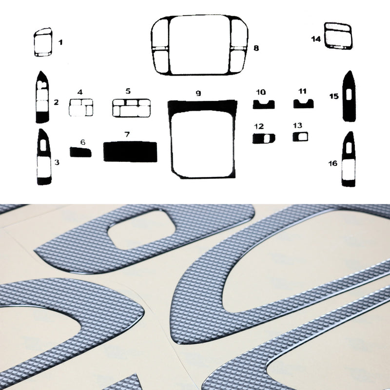 Innenraum Dekor Cockpit für Toyota Land Cruiser 100 1998-2003 Carbon Optik 16tlg