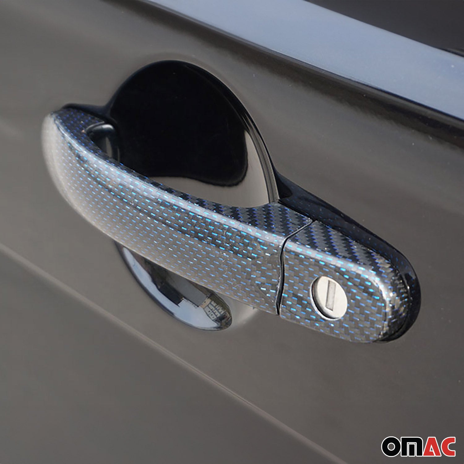 Türgriff Blende Carbon für VW Multivan 2003-2015 4Tür Kohlefaser Blau 8tlg