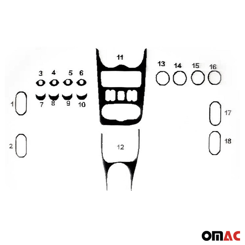 Innenraum Dekor Cockpit für Dacia Duster 2010-2012 Carbon Optik 18tlg