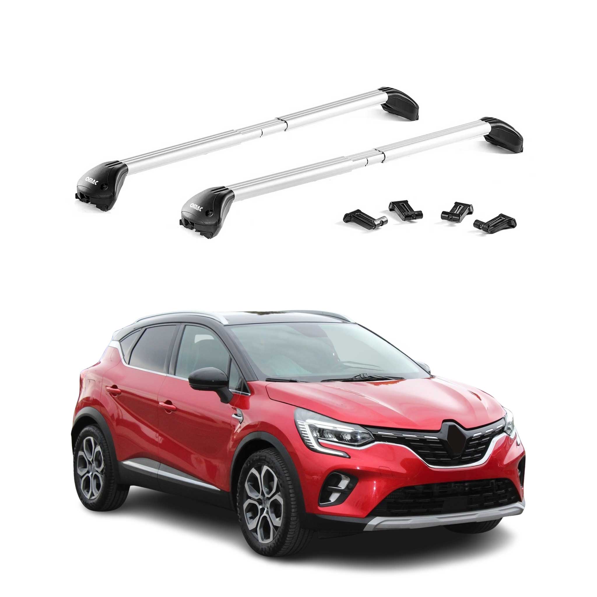 Dachträger Grundtäger für Renault Captur mk2 2019-2026 100kg Alu Silber 2x ABE