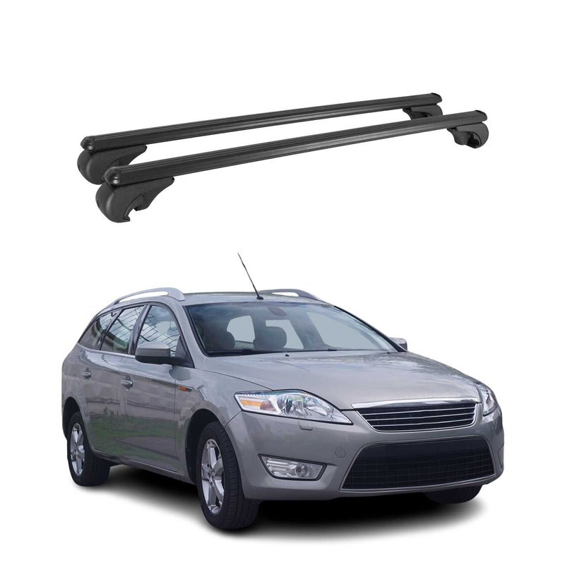 Dachträger für Ford Mondeo Turnier 2007-2014 Gepäckträger Aluminium Schwarz 2x
