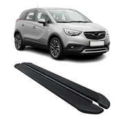 Seitenschweller Trittbretter Schweller für Opel Crossland X 2017-24 Alu Schwarz