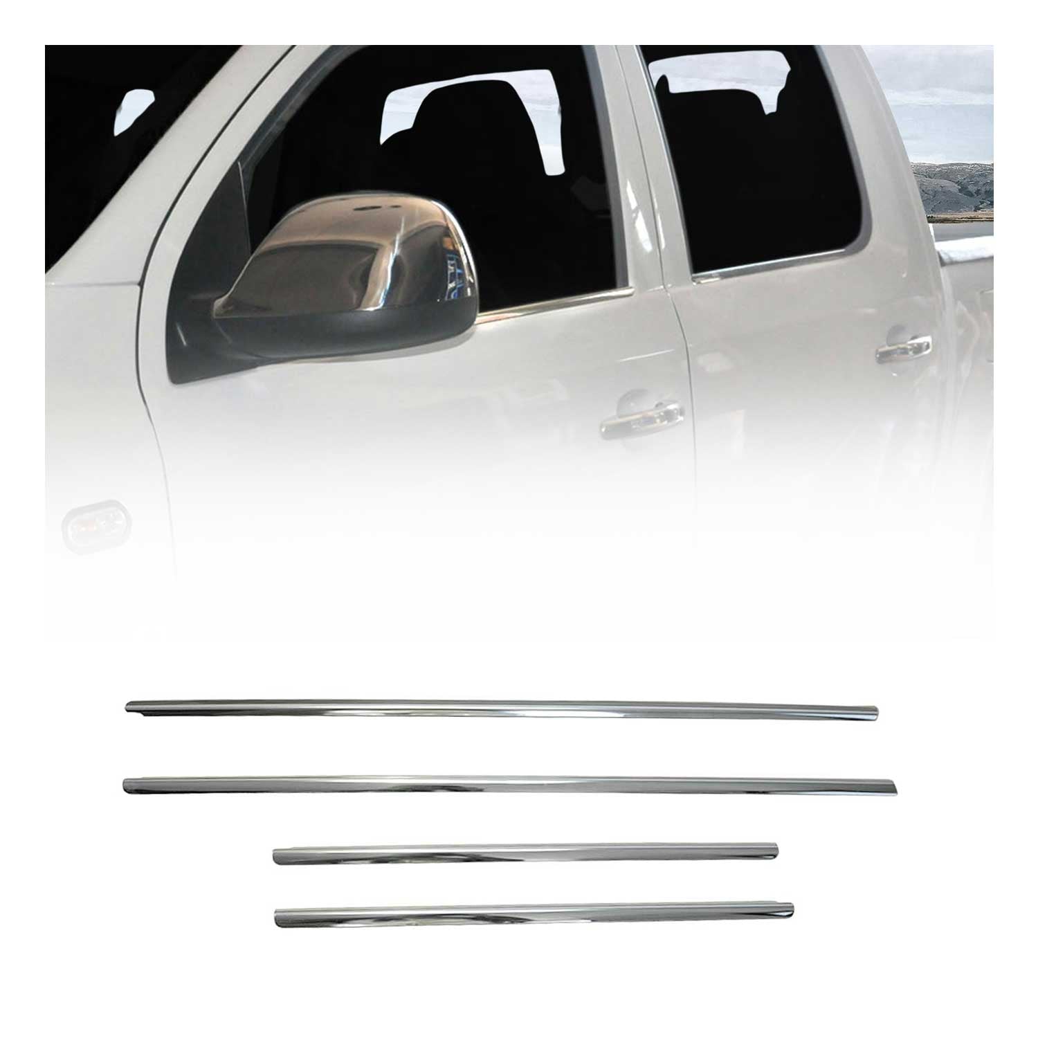 Fensterleisten Zierleisten für VW Amarok 2010-2021 Edelstahl Chrom 4tlg