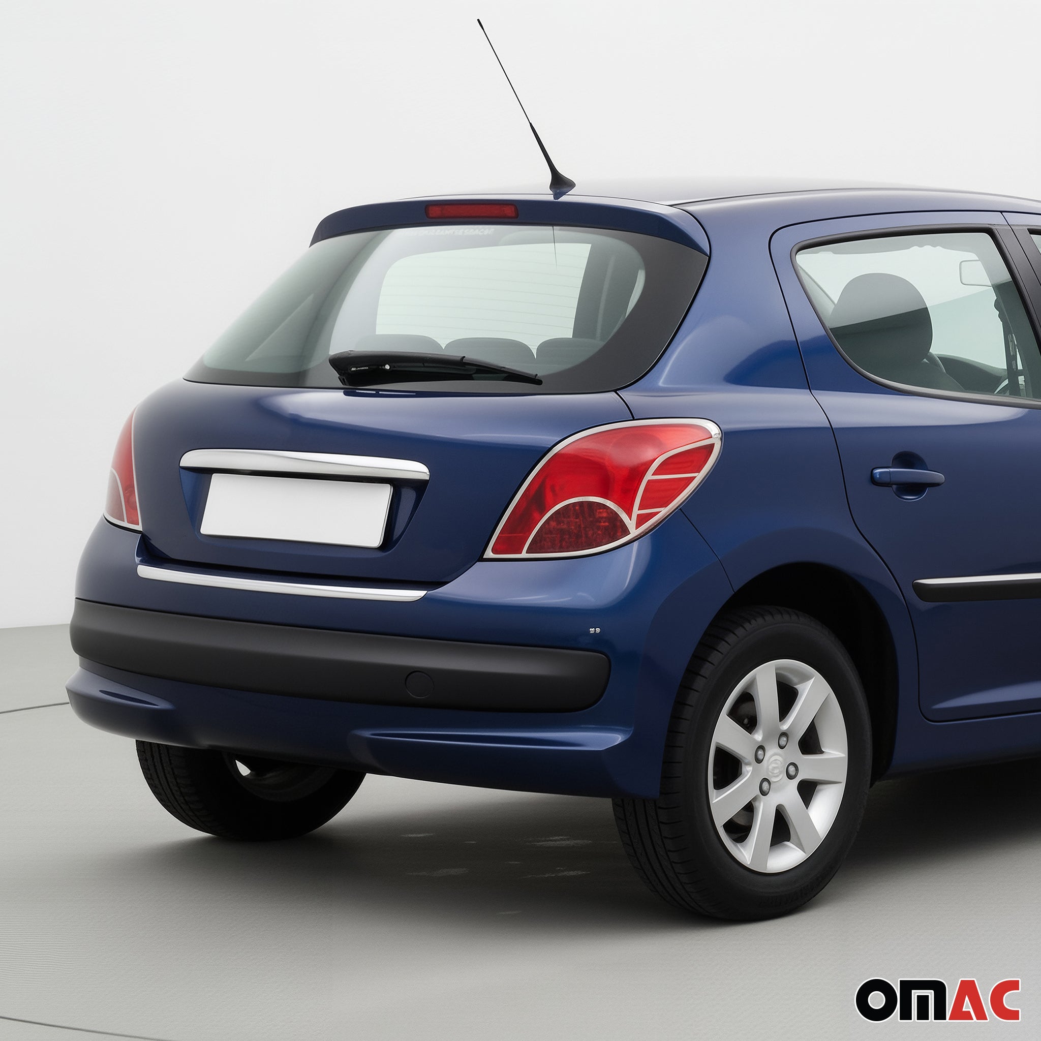 Rücklicht Leisten Heckleuchte für Peugeot 207 2006-2009 Chrom ABS Silber 2tlg