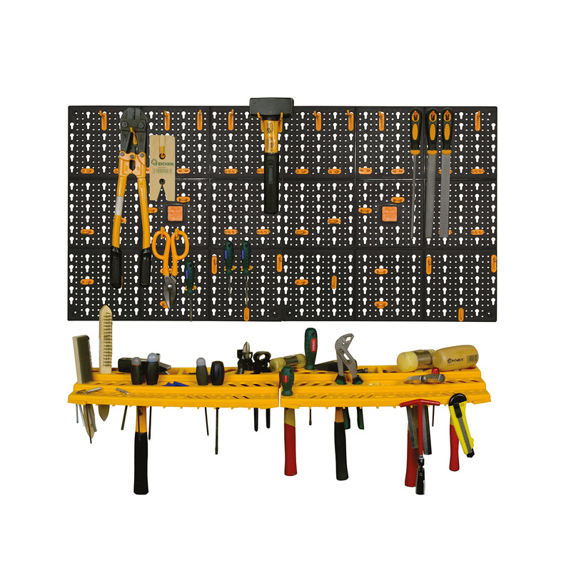 Werkstattwand Werkzeughalter Lochwand 2 Wandplatten 2 Ablagen 50 Haken Set