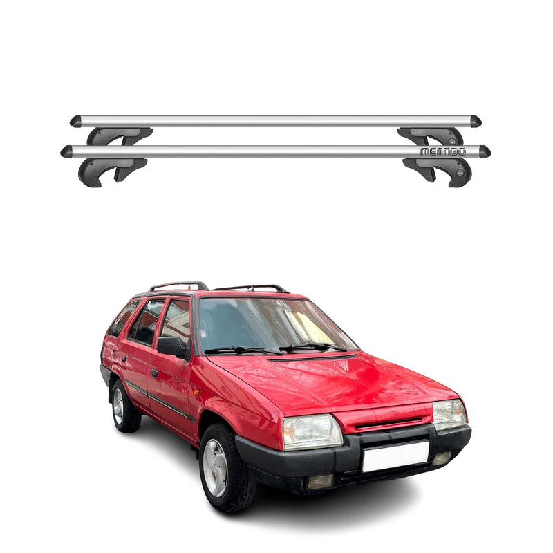 Menabo Dachträger Grundtäger für Skoda Forman 1990-1994 90kg Alu Silber 2 tlg