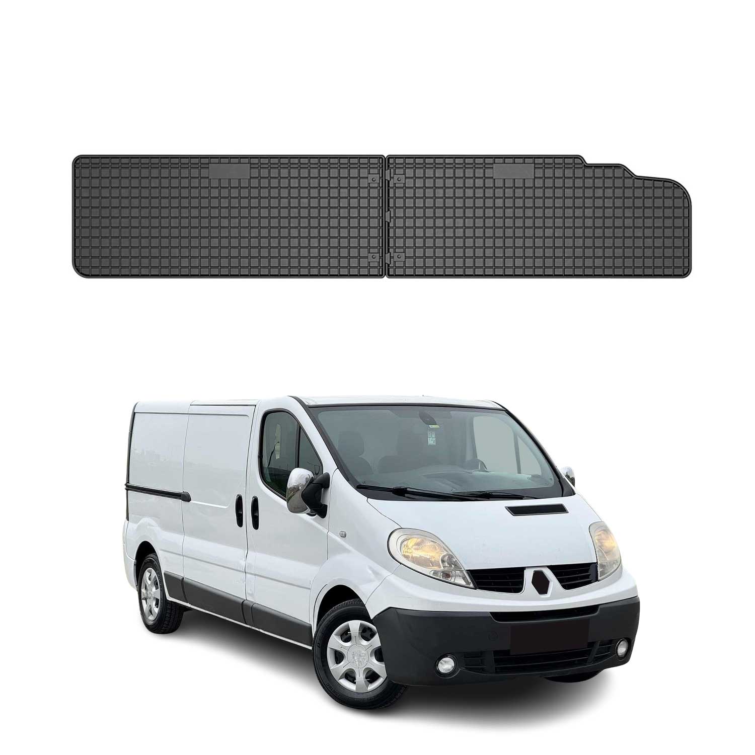 OMAC Gummi Fußmatten für Renault Trafic 3RD ROW 2001-2014 Automatten Schwarz 2x