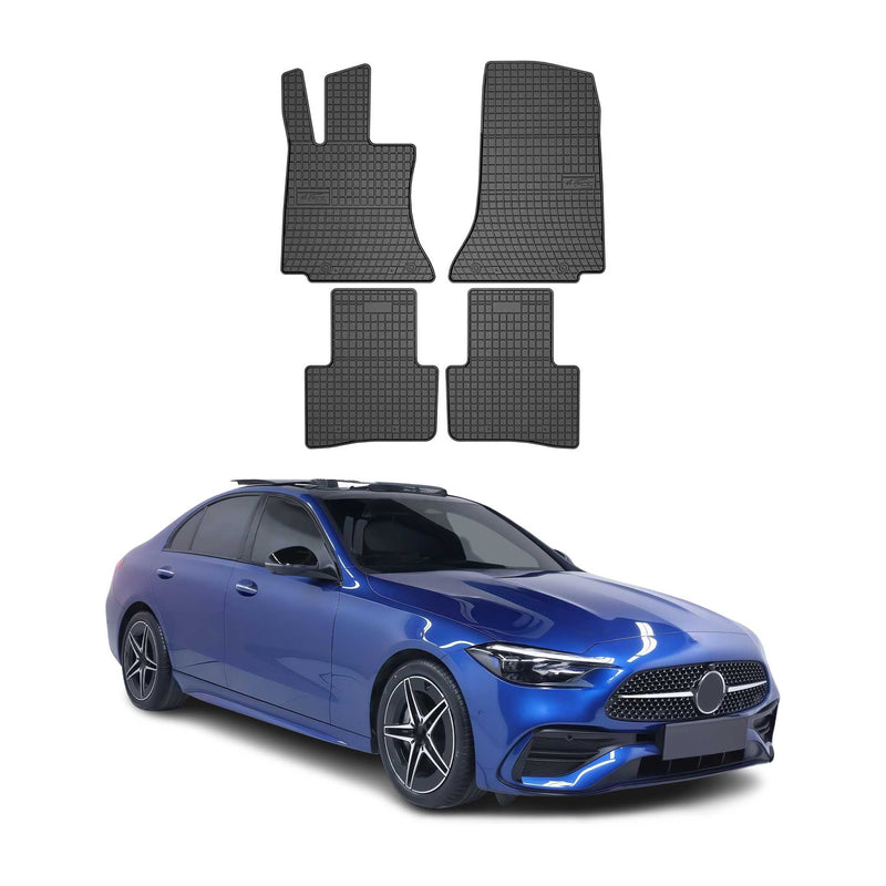 Fußmatten Gummimatten für Mercedes C-Klasse W206 2021-2025 Gummi Schwarz 4 tlg
