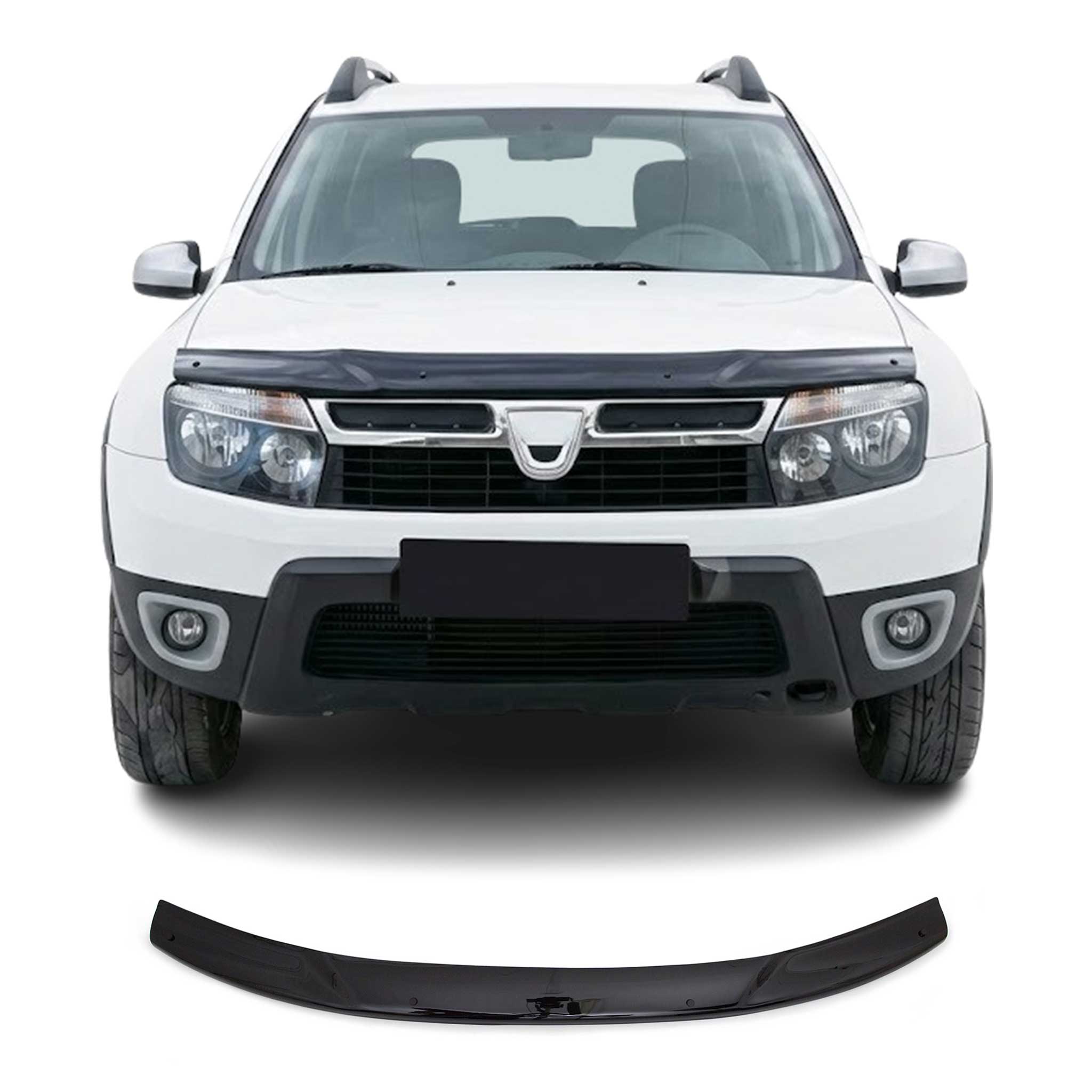 Motorhaube Deflektor Insekten Steinschlagschutz für Dacia Duster 2010-17 Dunkel