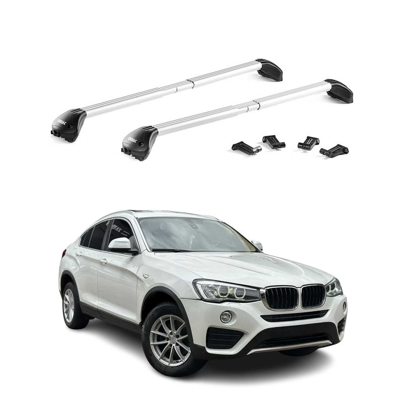 Dachträger Grundtäger für BMW X4 F26 2014-2018 100kg Aluminium Silber 2 tlg ABE