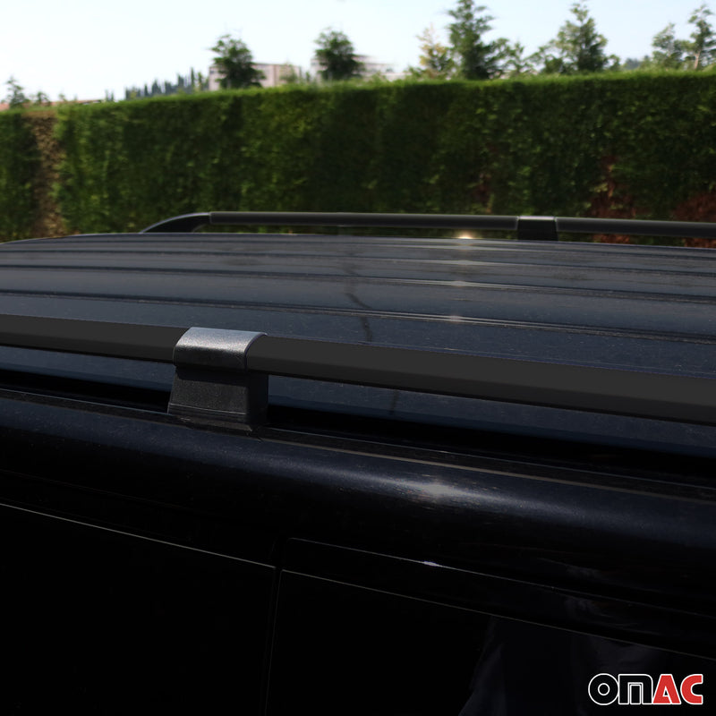 Dachreling Dachgepäckträger für VW Caddy 2015-2020 L2 Langer RS Alu Schwarz