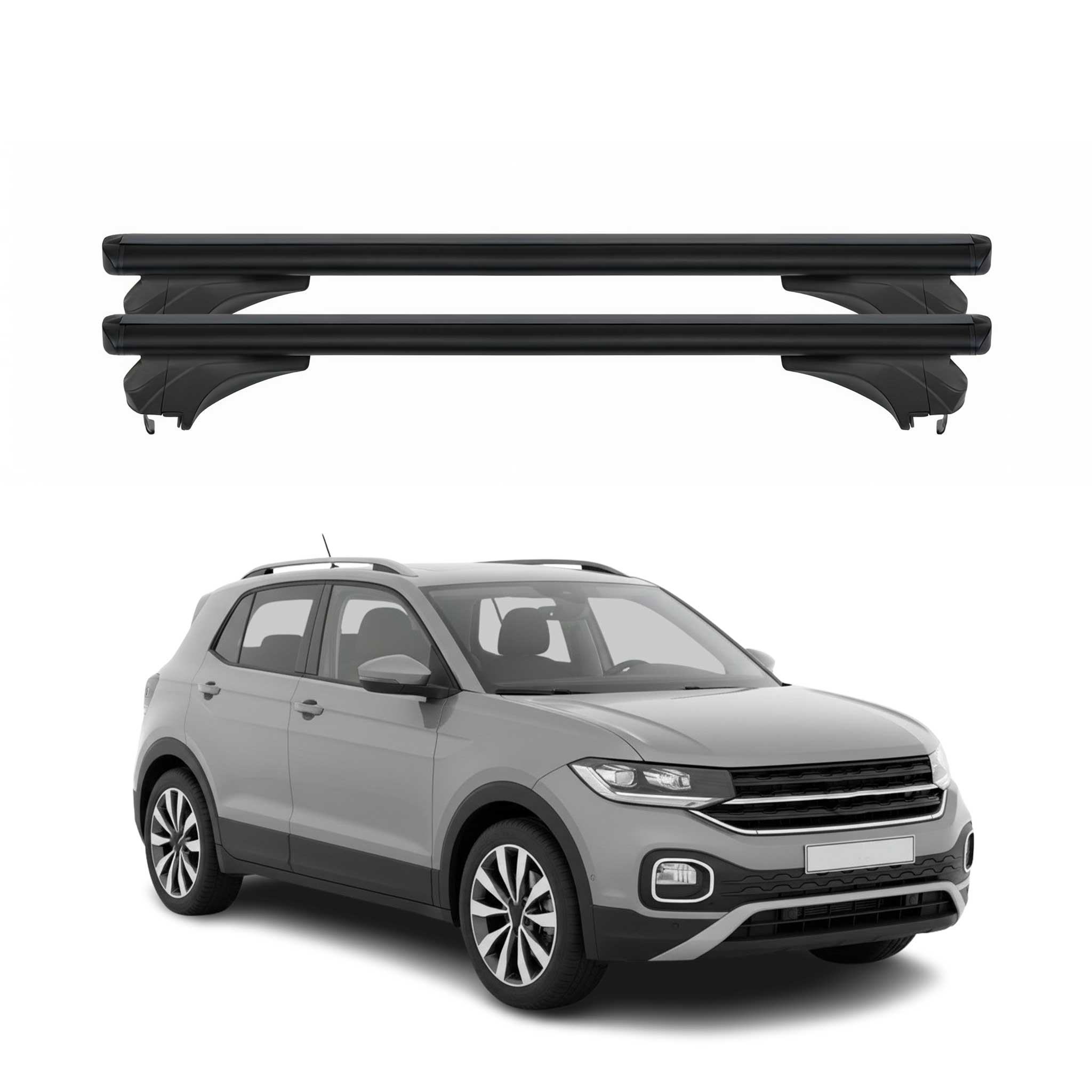 Menabo Dachträger Grundtäger für VW T-Cross 2024-2026 FL Aluminium Schwarz 2 tlg