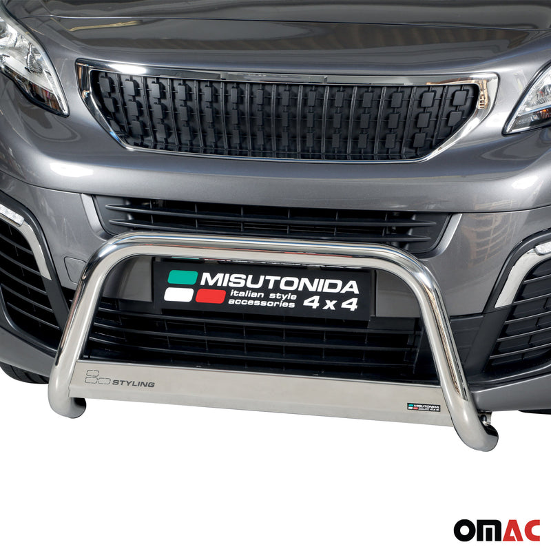 Frontbügel Frontschutzbügel für Peugeot Expert 2016-2025 ø63mm Stahl Silber
