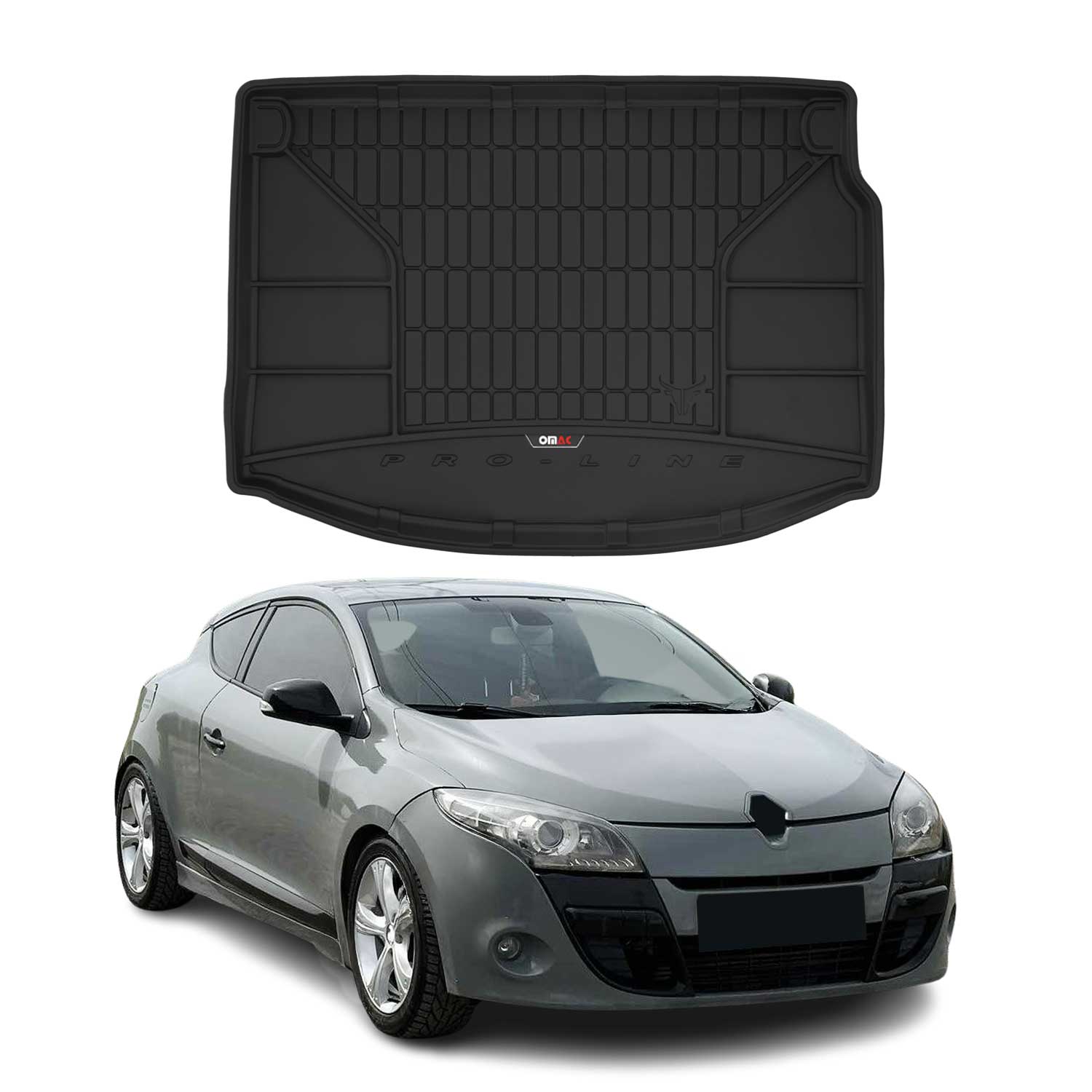 OMAC Gummi Kofferraumwanne für Renault Megane Coupe 2008-2015 TPE Laderaumwanne