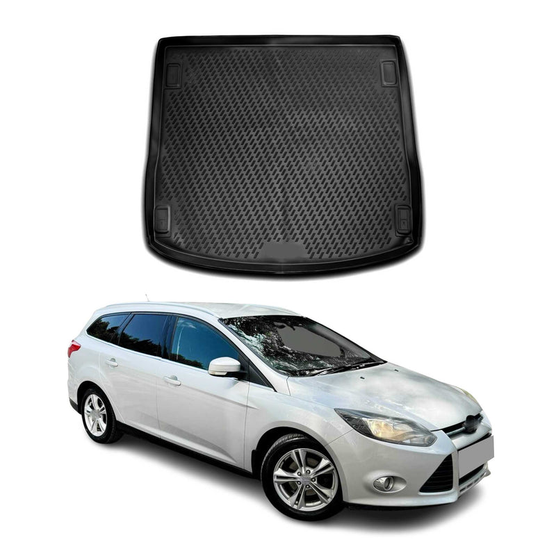 Kofferraummatte Kofferraumwanne für Ford Focus 2010-2018 Turnier Kombi Gummi TPE