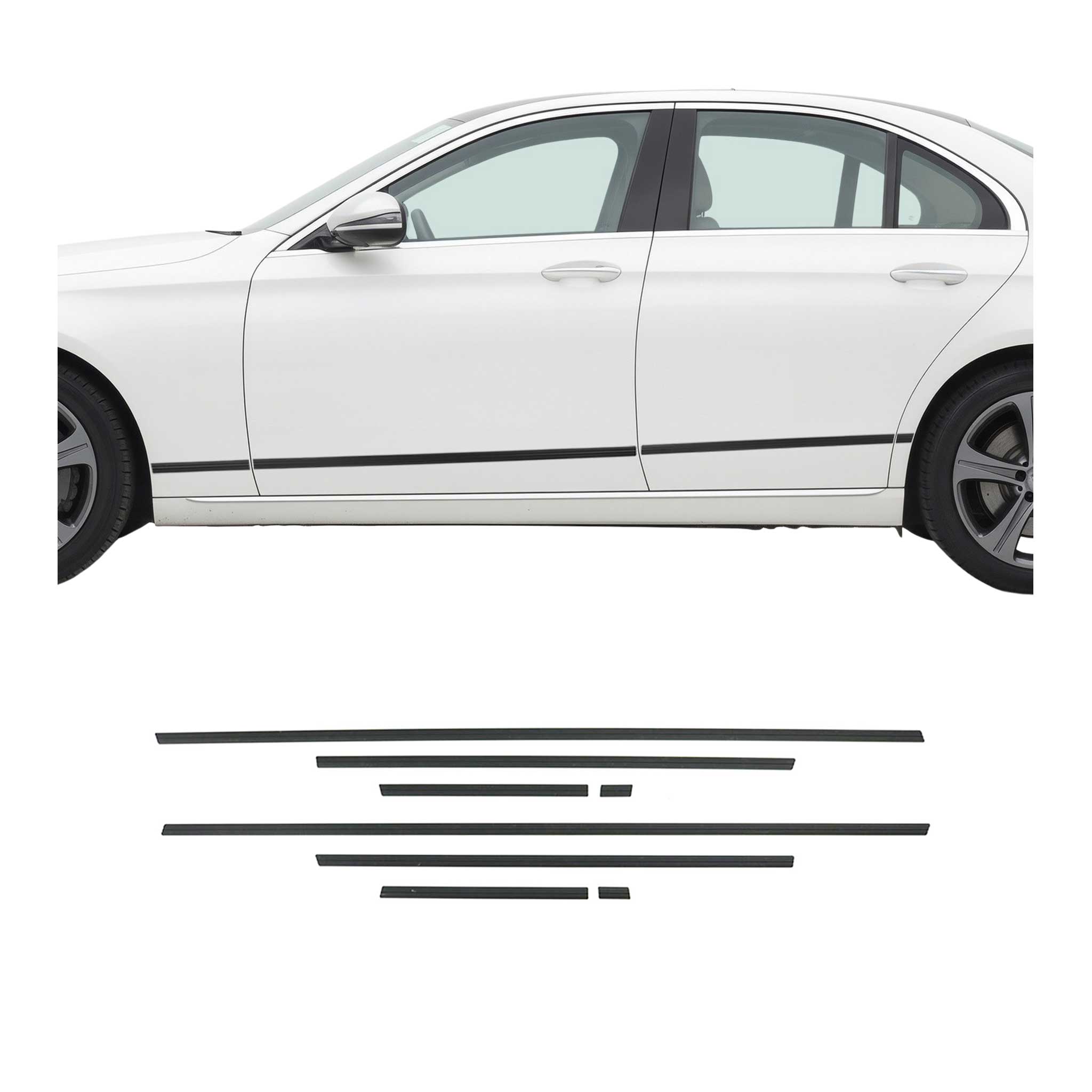 Seitentürleiste Türschutzleiste für Mercedes E Klasse W213 2016-2021 Alu 8x