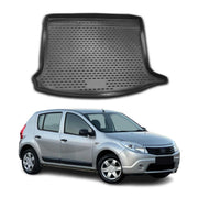 Kofferraummatte Kofferraumwanne für Dacia Sandero 2008-2012 Gummi TPE Schwarz