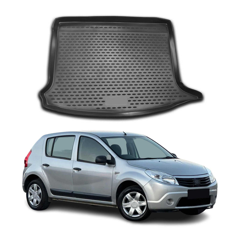 Kofferraummatte Kofferraumwanne für Dacia Sandero 2008-2012 Gummi TPE Schwarz