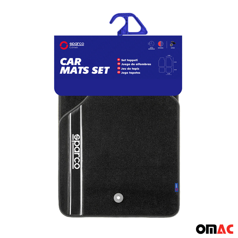 SPARCO Fußmatten Automatten Universal Schwarz Autoteppich Alwettermatten 4 tlg