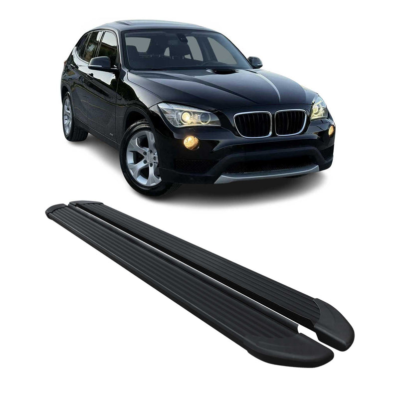 Trittbretter Seitenschweller für BMW X1 2009-2015 Aluminium Schwarz 2 tlg