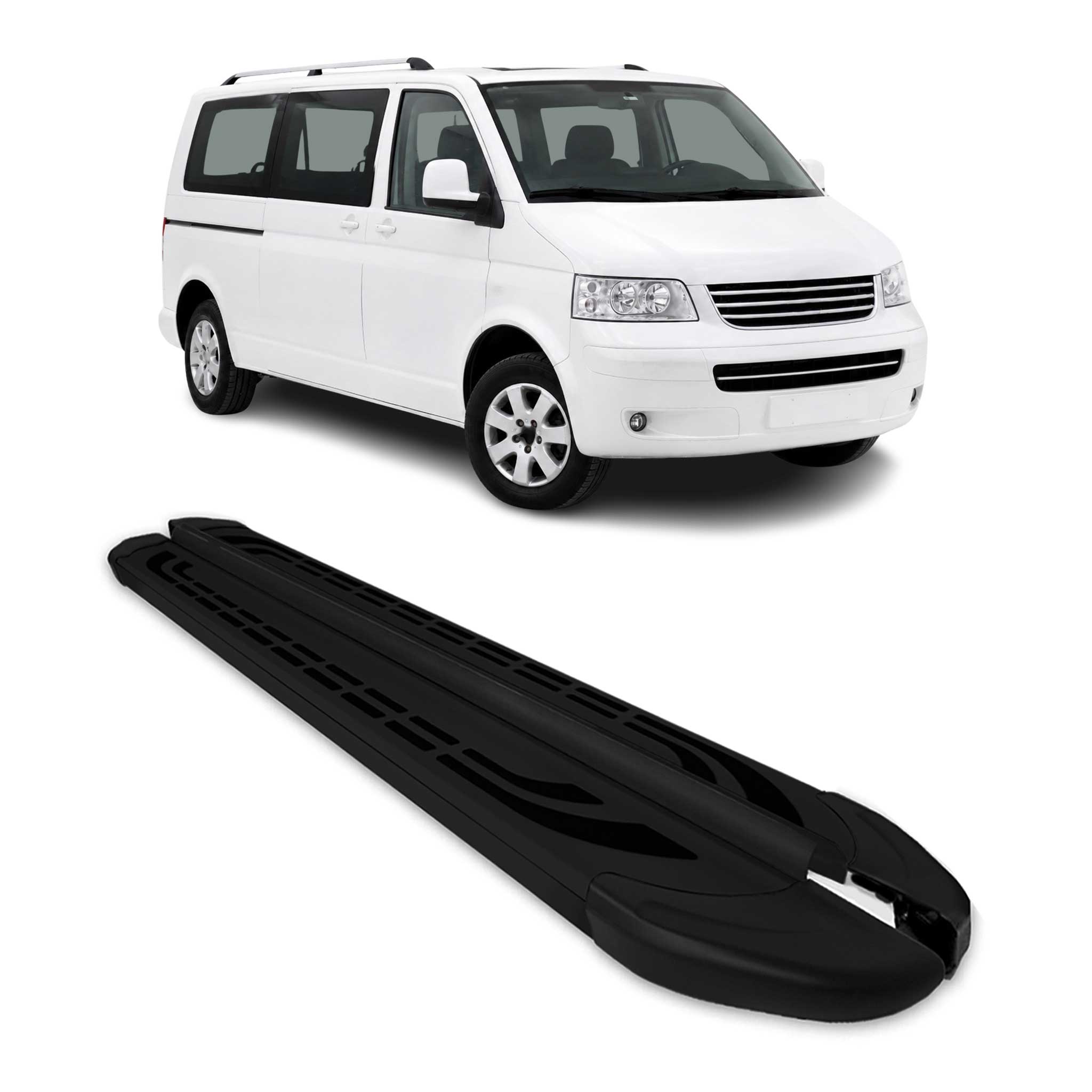 Trittbretter Seitenschweller für VW Caravelle T5 2003-2015 L2 Aluminium Schwarz