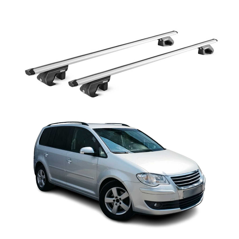 Dachträger Grundtäger für VW Touran 1T 5T 2003-2025 5 tür 90kg Alu Silber 2x ABE