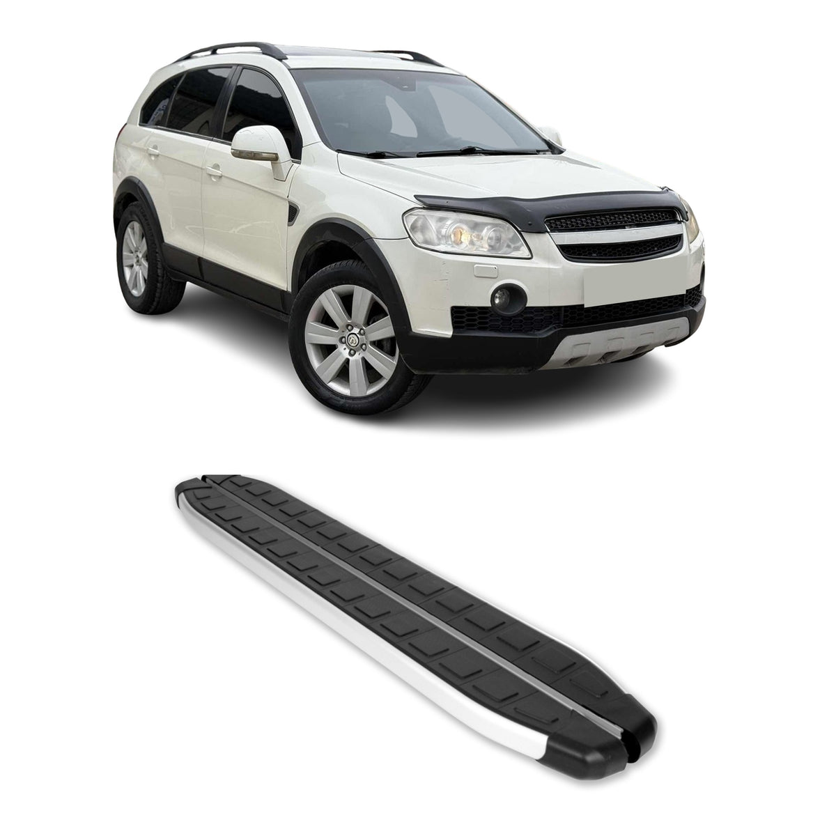 Seitenbretter Trittbretter für Chevrolet Captiva (SUV) 2006-2018 Alu Schwarz