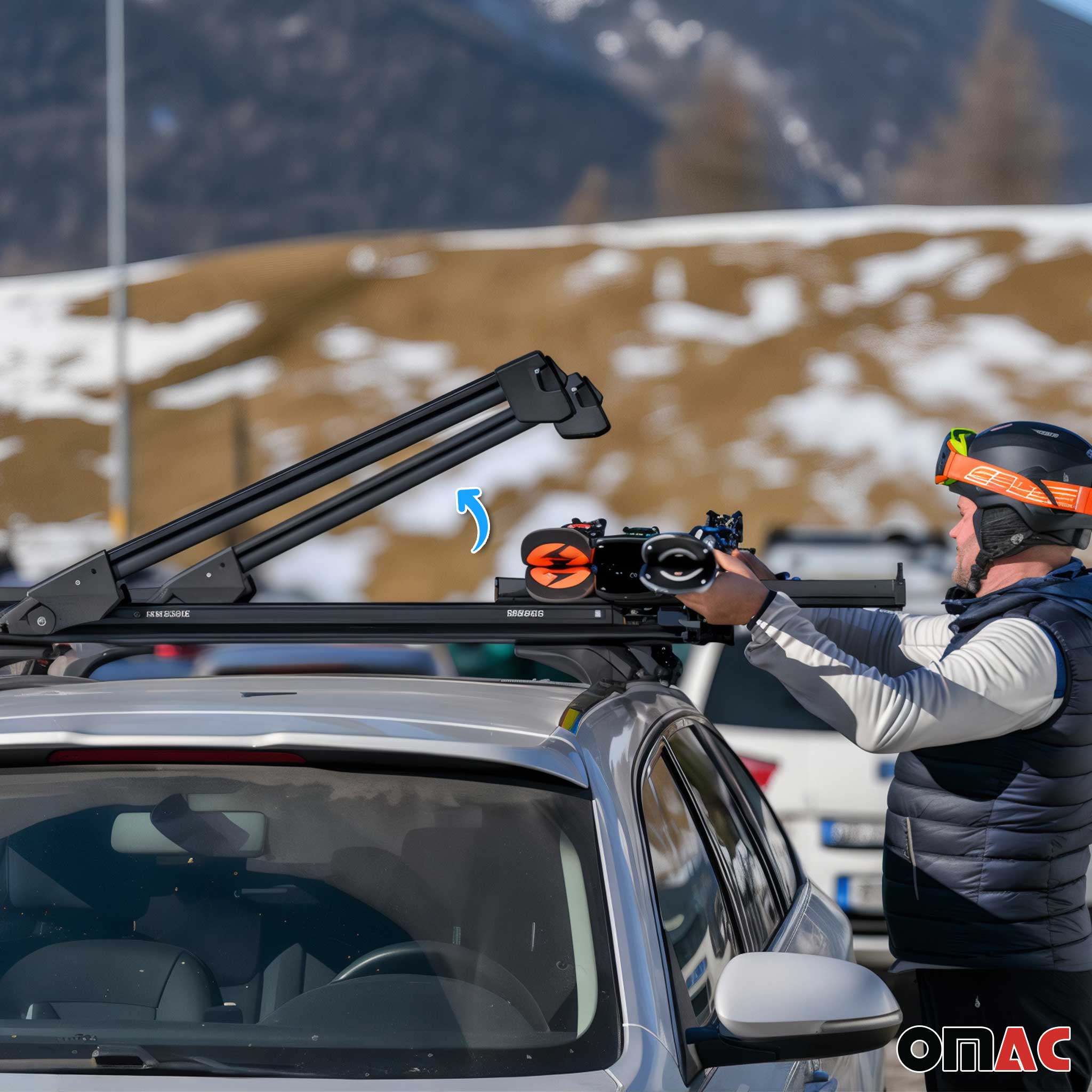 Menabo Skiträger Snowboard Träger Dachträger Abschließbar Schwarz