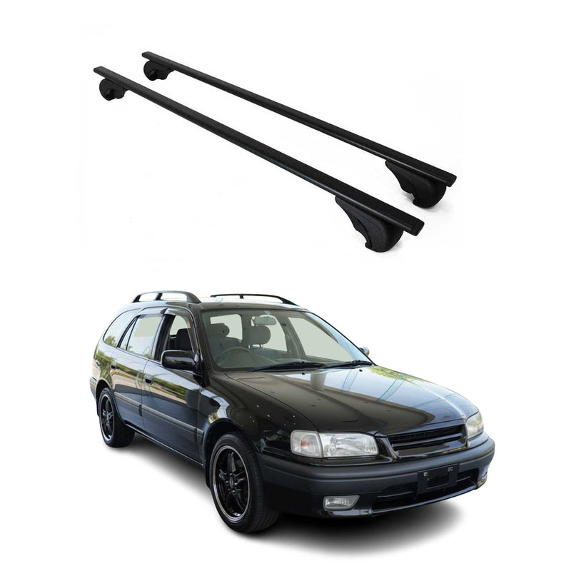Dachträger Grundtäger für Toyota Sprinter 1995-2002 75kg Metall Schwarz 2 tlg
