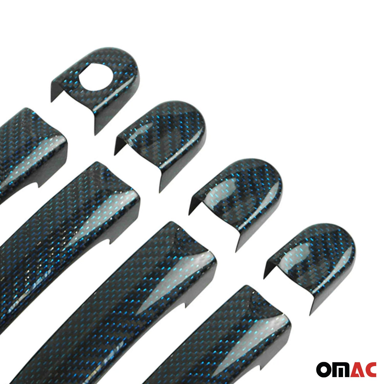 Türgriff Blende Carbon für VW Caddy 2003-2015 4Tür Kohlefaser Blau 8tlg