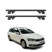 Dachträger Grundtäger für VW Passat B7 Variant 2010-2014 Alu 90kg TÜV Schwarz 2x