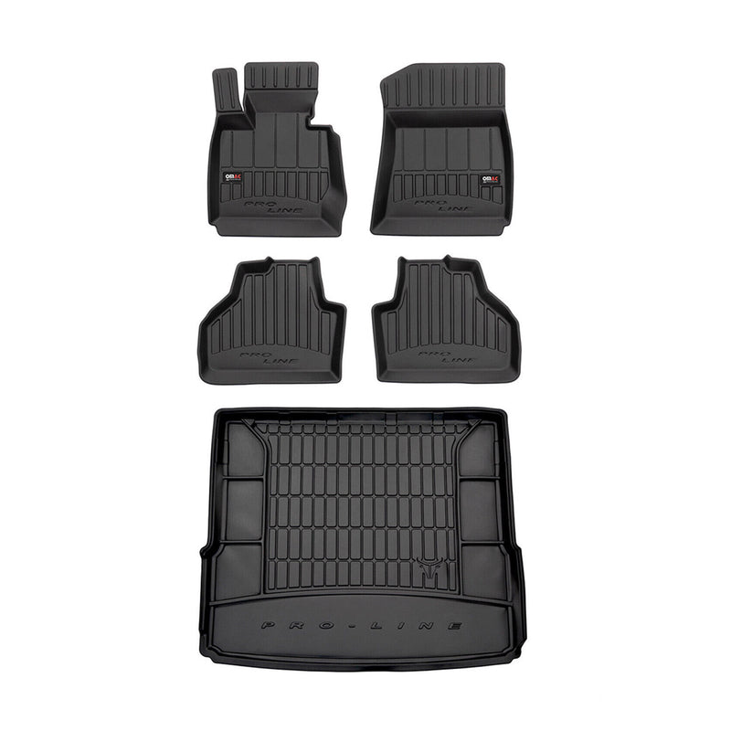 OMAC Fußmatten & Kofferraumwanne Set für BMW X3 F25 2010-2017 Gummi Schwarz 5x