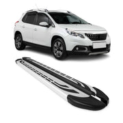 Trittbretter Seitenschweller Seitenbretter für Peugeot 2008 I 2013-2019 Alu Grau