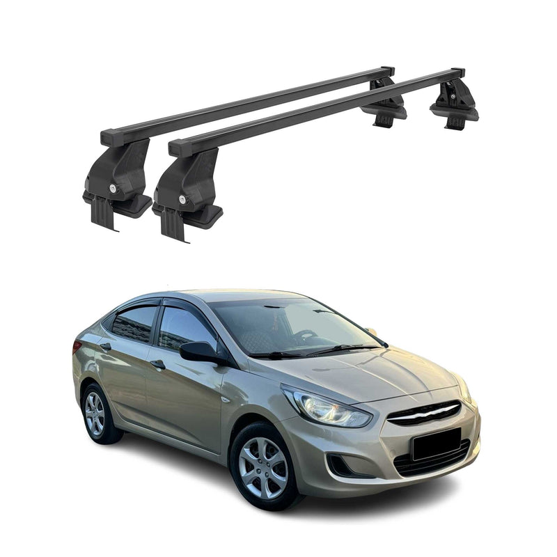 Menabo Dachträger Grundtäger für Hyundai Accent Limo 2010-2017 50kg Schwarz 2x
