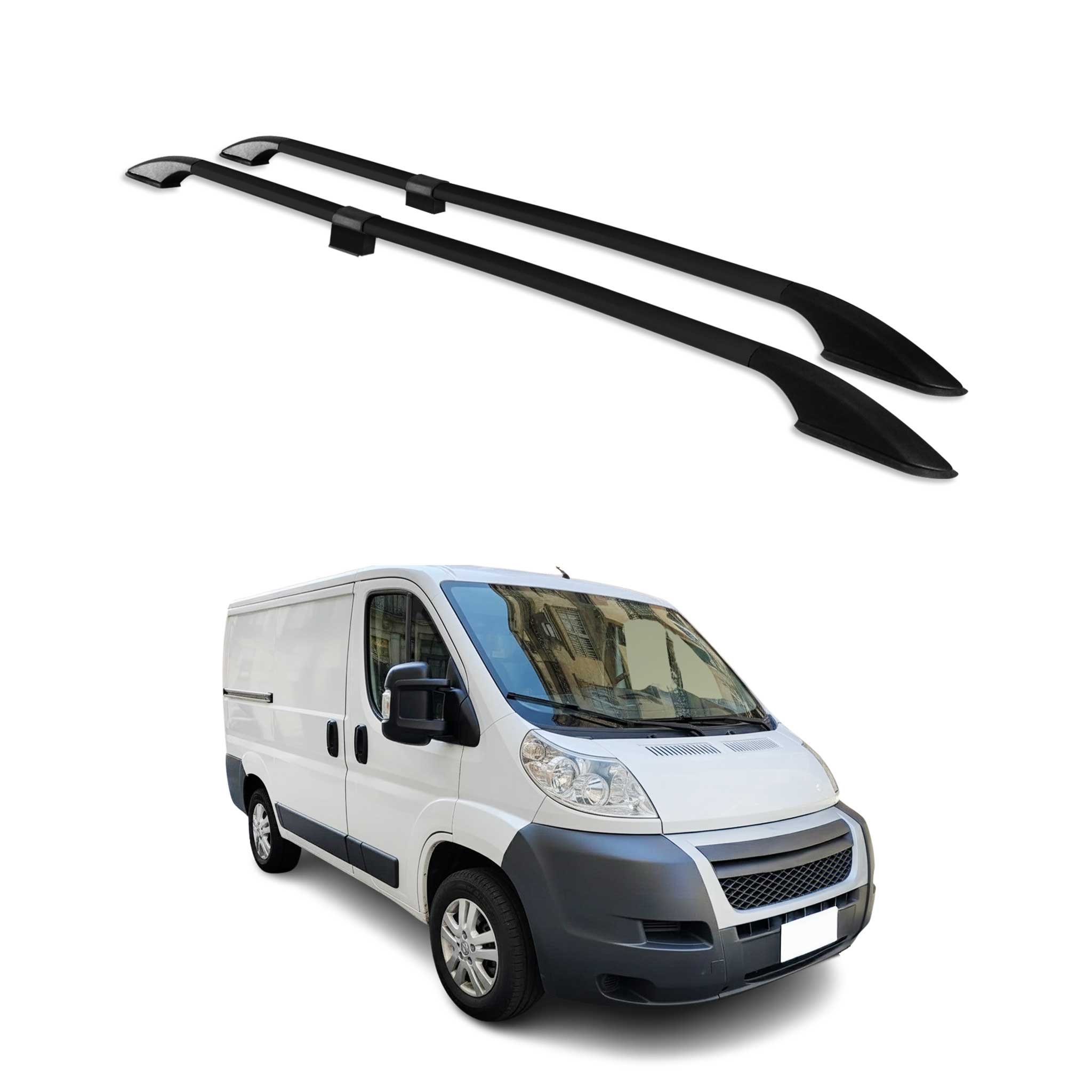 Dachreling Relingträger für Citroen Jumper 2006-2026 L1/H1 Alu Schwarz 4 tlg
