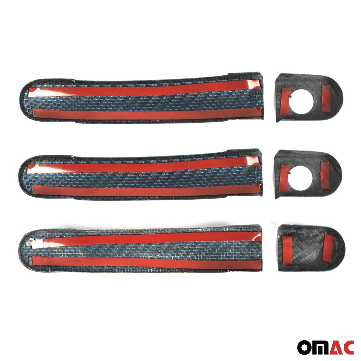 Türgriff Blende Carbon für VW T5 T6 2003-2024 4Tür Kohlefaser Blau 8tlg