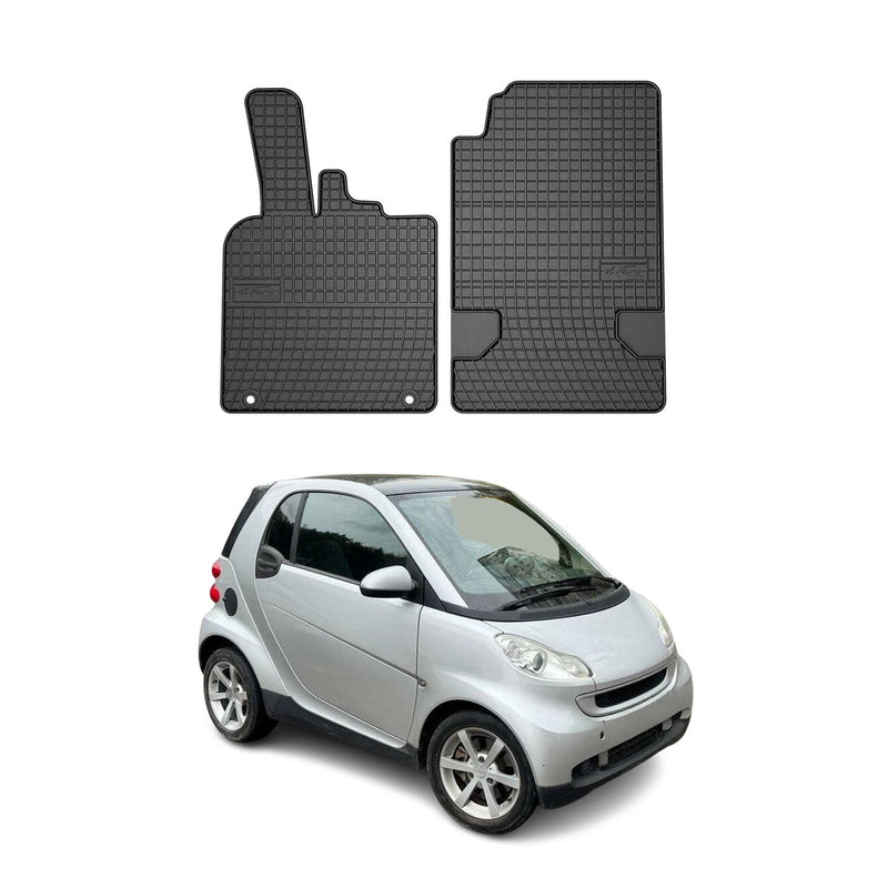 OMAC Gummi Fußmatten für Smart ForTwo 2007-2014 Automatten Gummi Schwarz 2tlg