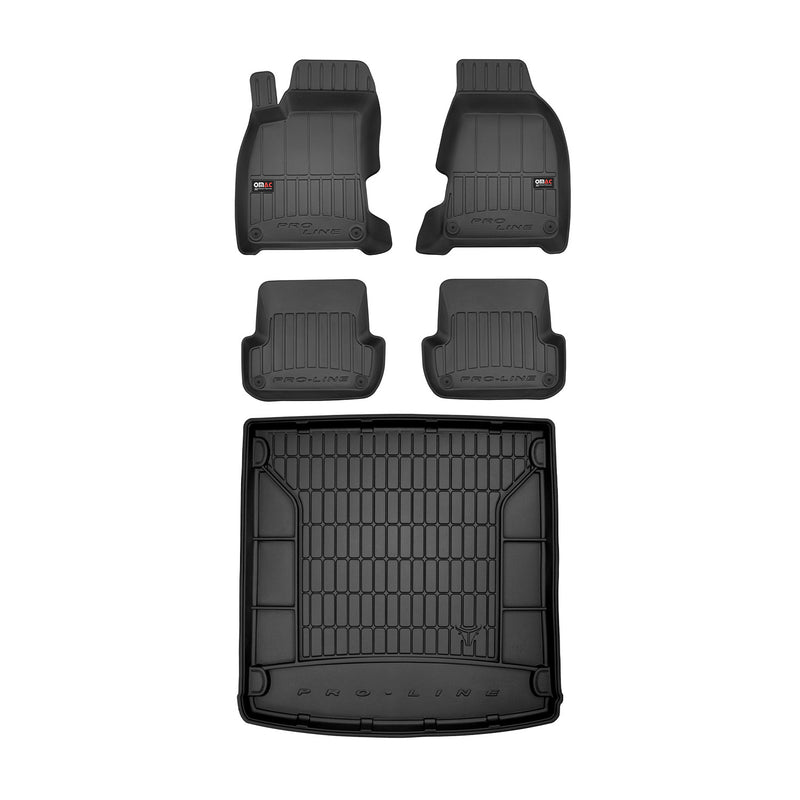 OMAC Fußmatten & Kofferraumwanne Set für Audi A4 B7 Avant 2004-2008 Gummi 5x