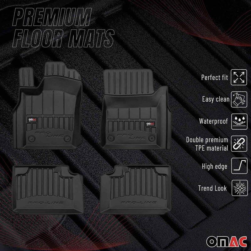 OMAC Gummi Fußmatten für Jeep Grand Cherokee 2013-2015 Premium Gummi Schwarz 4x