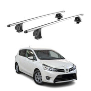 Alu Dachträger für Toyota Verso S 2010-2016 TÜV T-Nut Abschließbar 2tlg Silber
