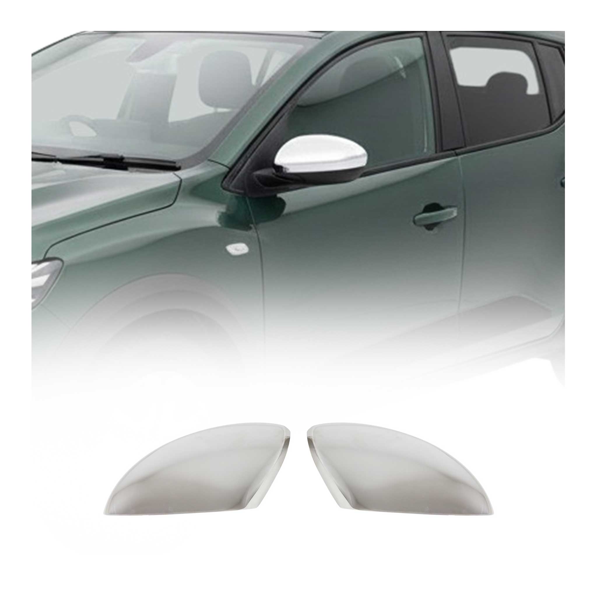 Spiegelkappen Spiegelabdeckung für Dacia Sandero III / Jogger 2021-26 Edelstahl