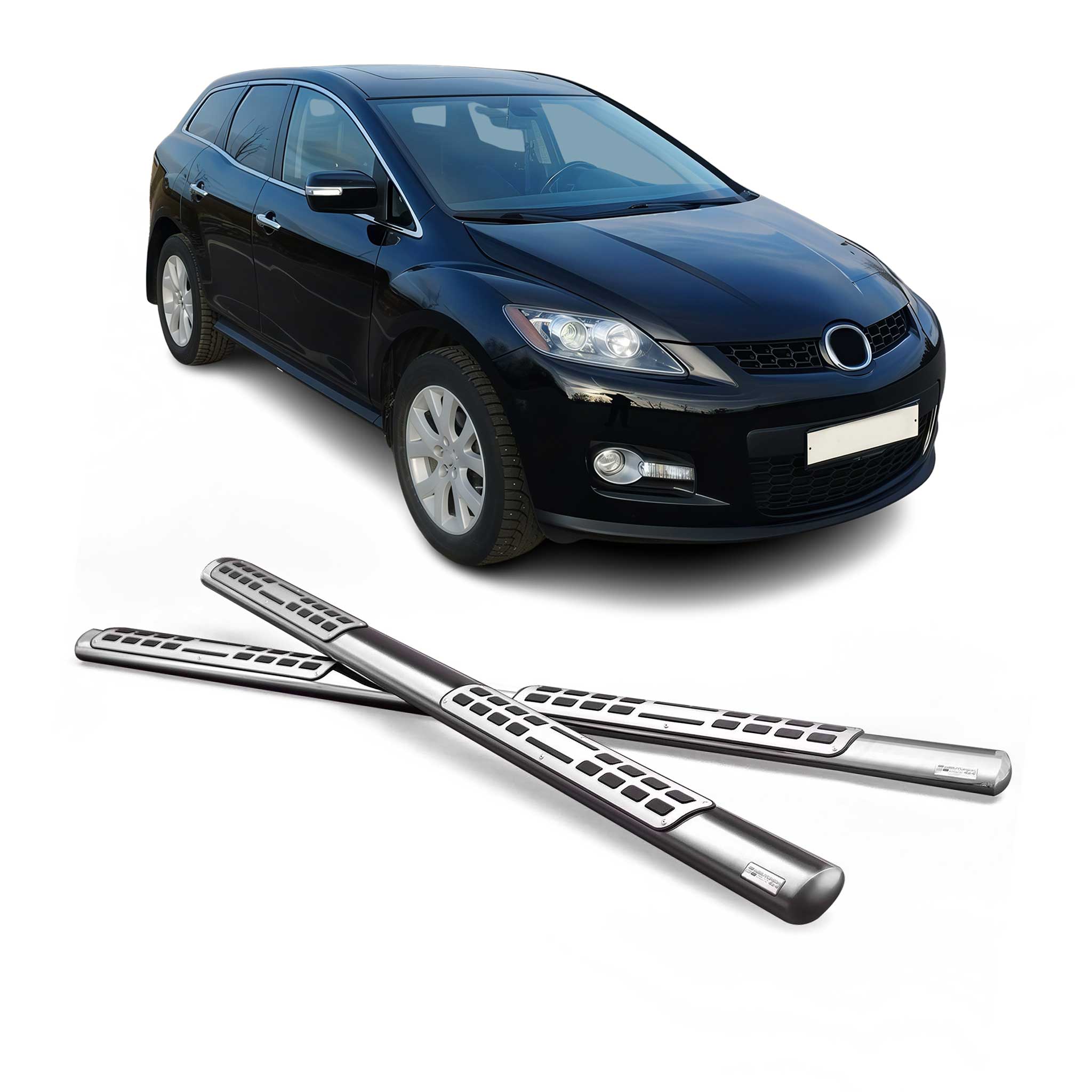 Edelstahl Seitenschweller Schwellerrohre für Mazda CX-7 2008-2010 Silber