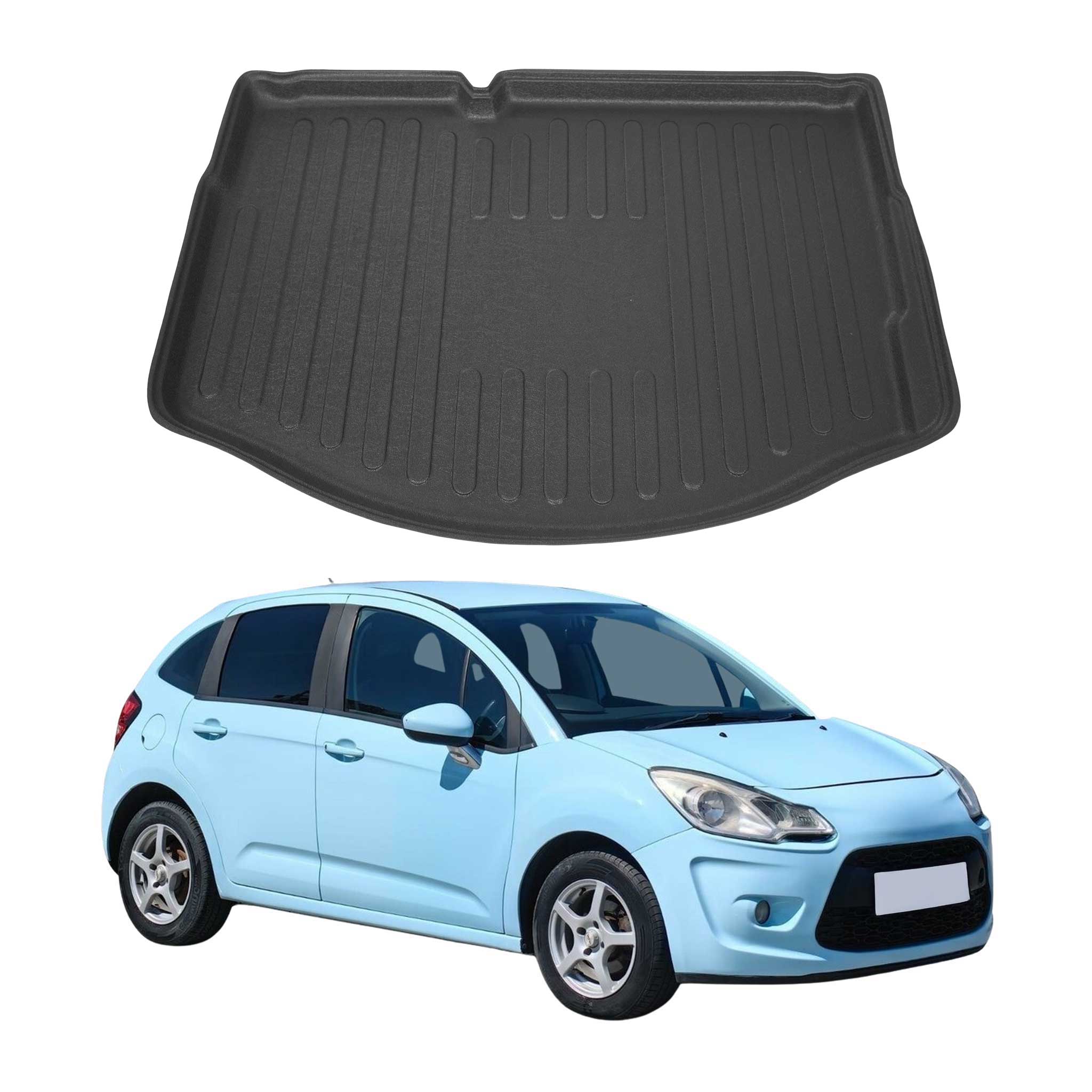 Kofferraumwanne Laderaumwanne für Citroen C3 2009-2024 Schrägheck Gummi TPE