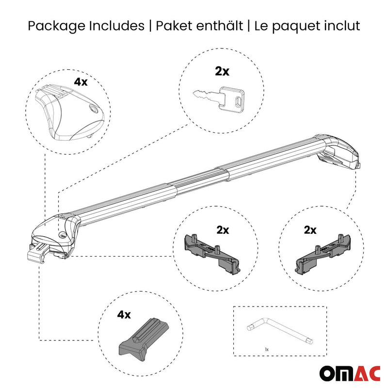 Dachträger Relingträger für Peugeot 508 Wagon / 508 RXH 2011-2018 Alu TÜV 2x