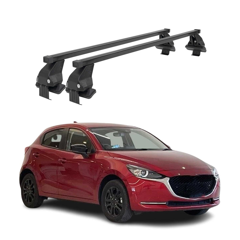 Menabo Dachträger Grundtäger für Mazda 2 2014-2020 50kg Stahl Schwarz 2 tlg