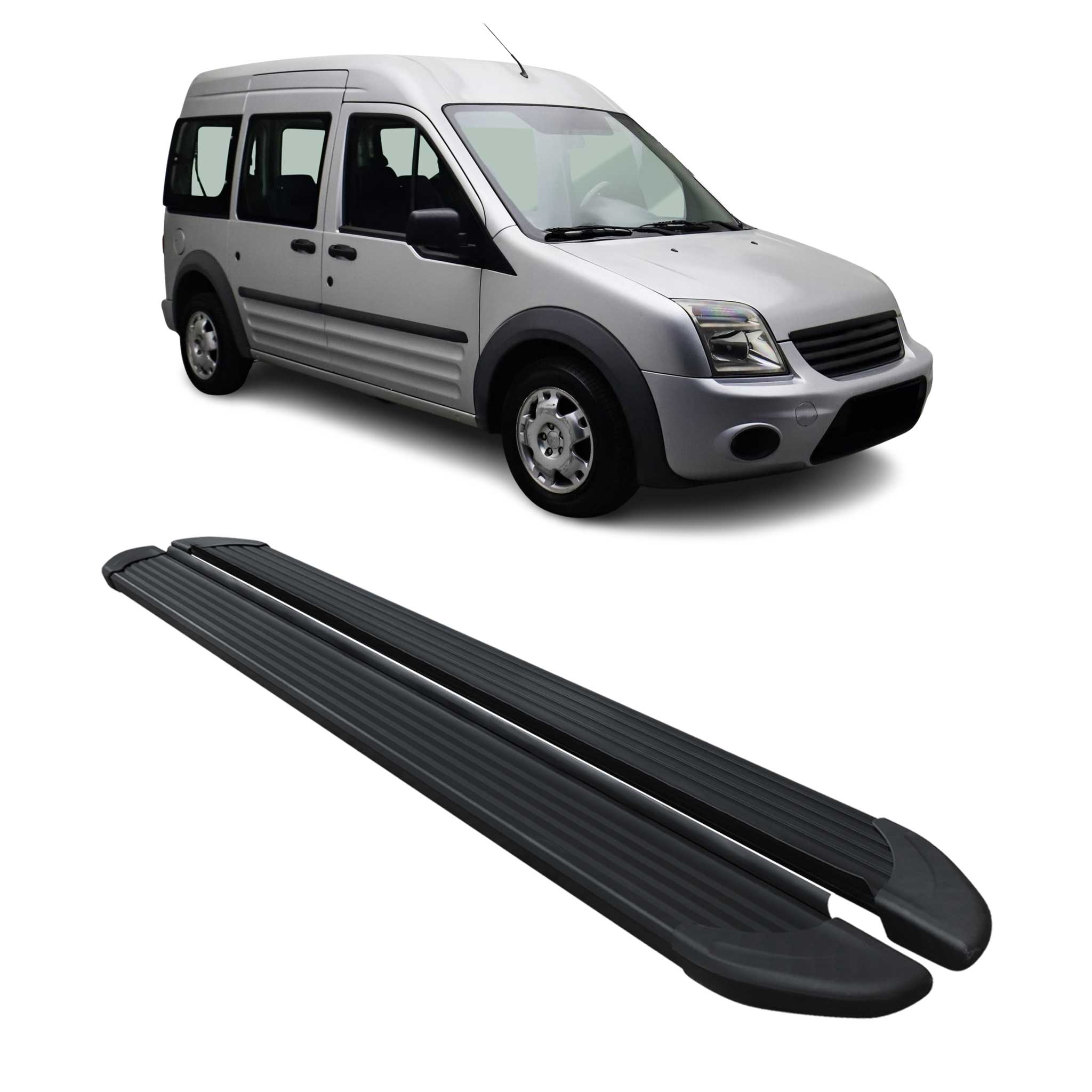 Seitenschweller Trittbretter Schweller für Ford Connect 2002-2013 L2 Alu Schwarz